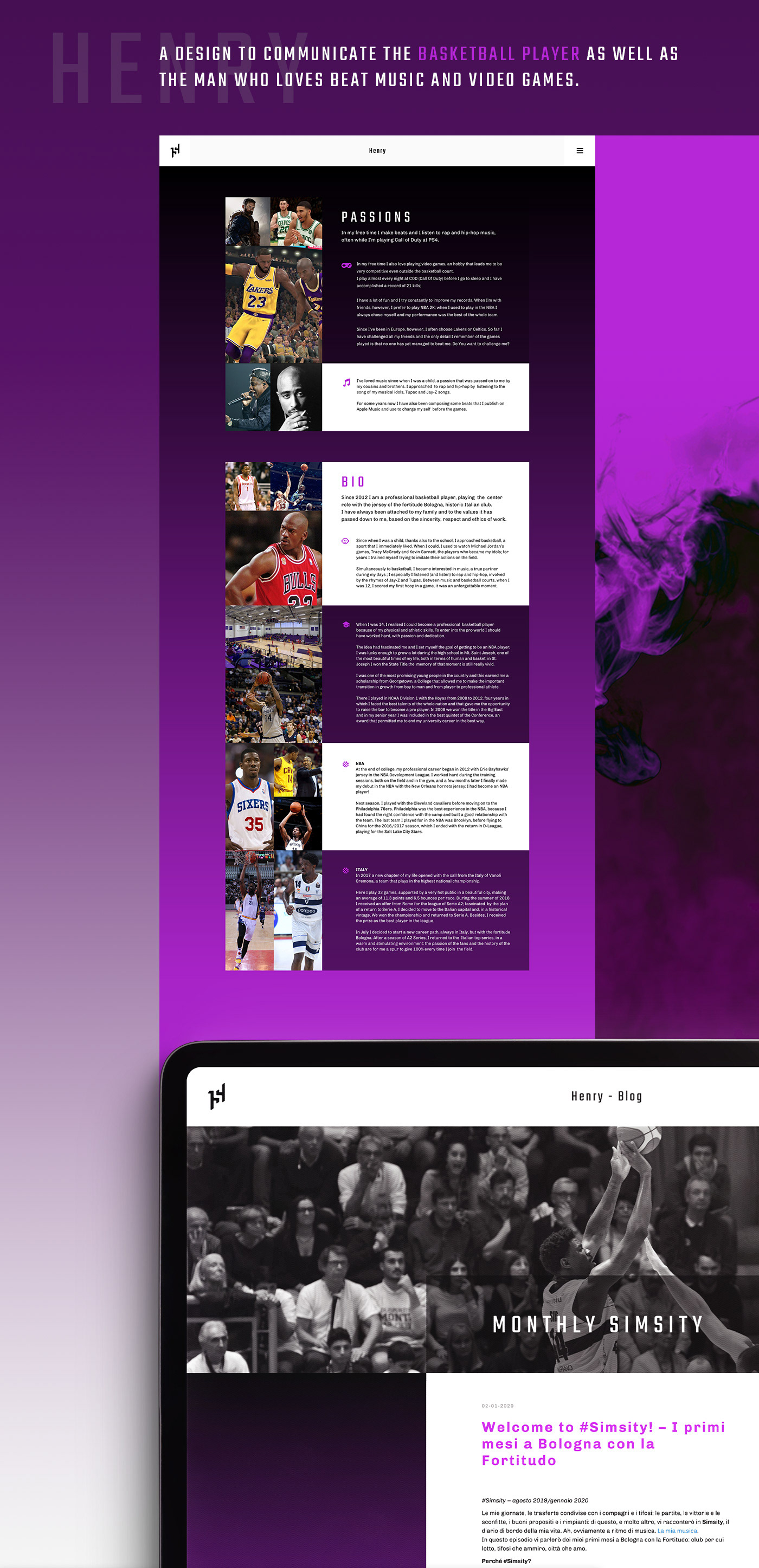 ux Henry Sims Web Website design strategy digital basket Logotype sport