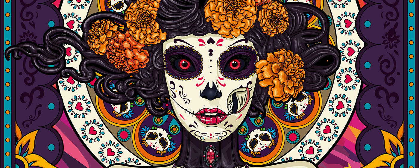Dia De Muertos DayoftheDead Halloween ILLUSTRATION  vector AR mexico dead death woman