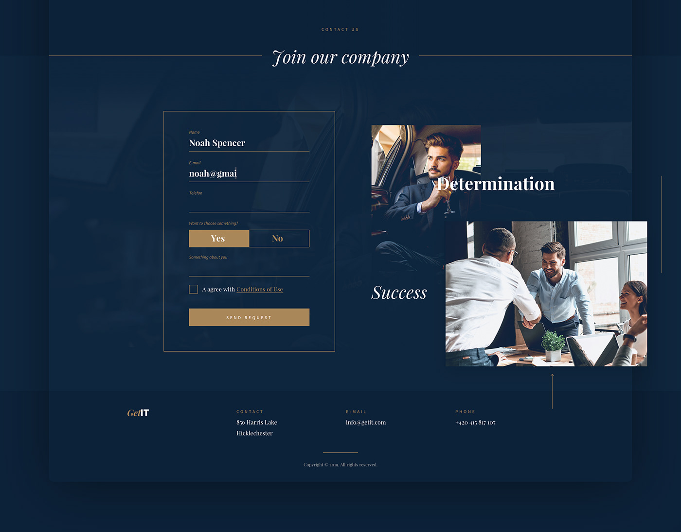 business luxury gold dark Webdesign UI money rich blue company