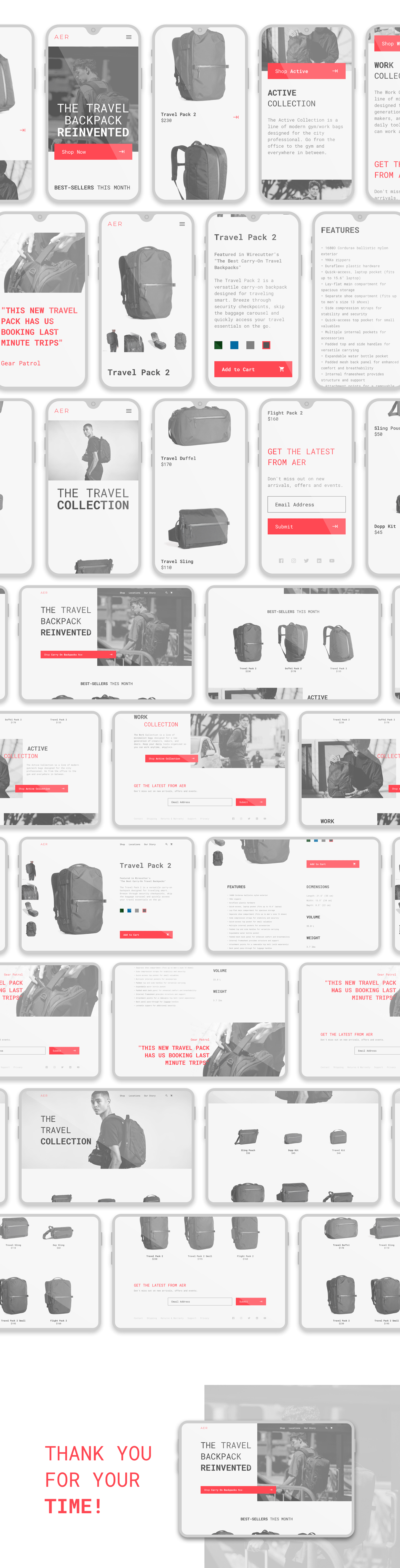 aer backpack user interface user experience digital