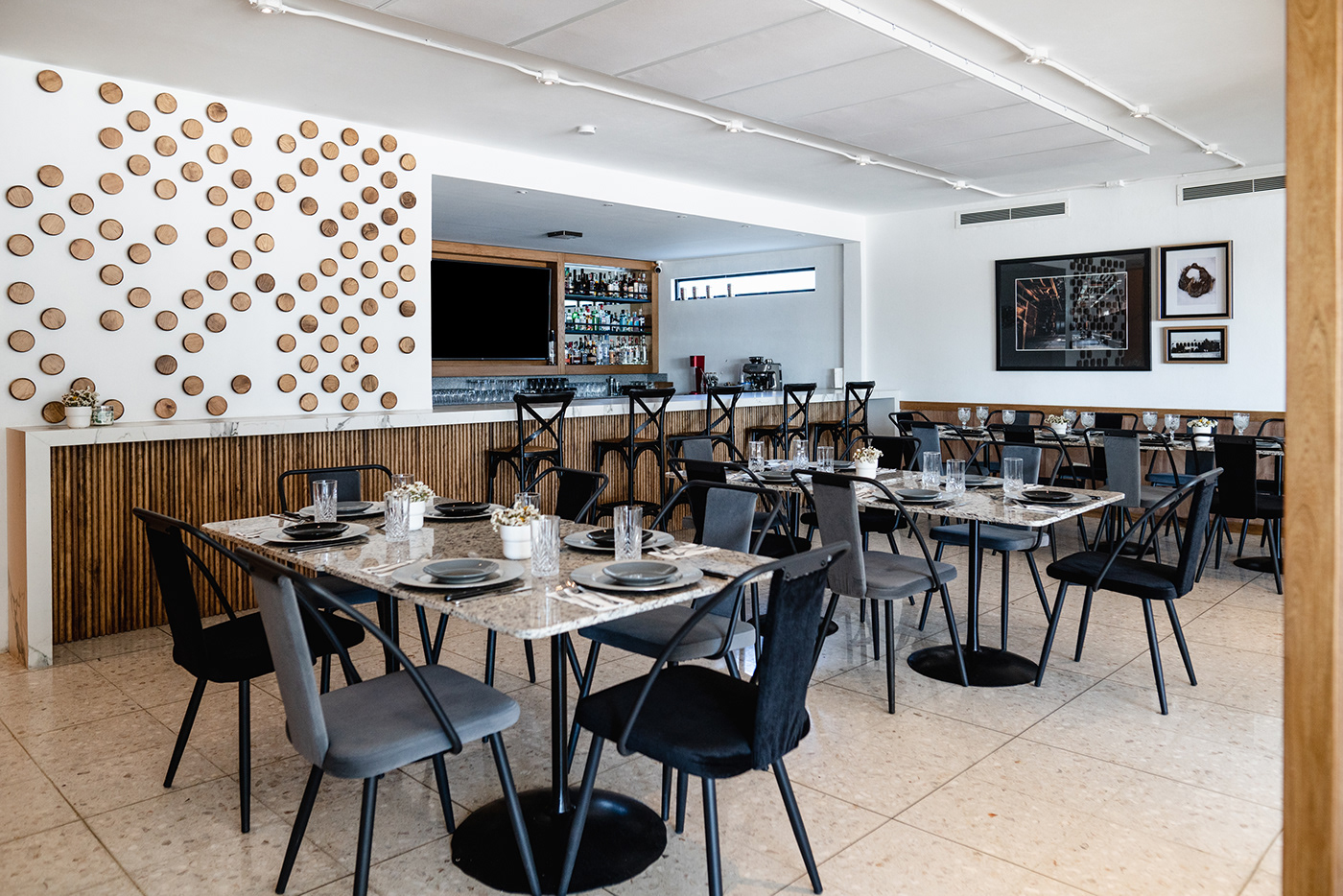 architecture Interior interior design  minimal modern organic Render restaurant design simple visualization