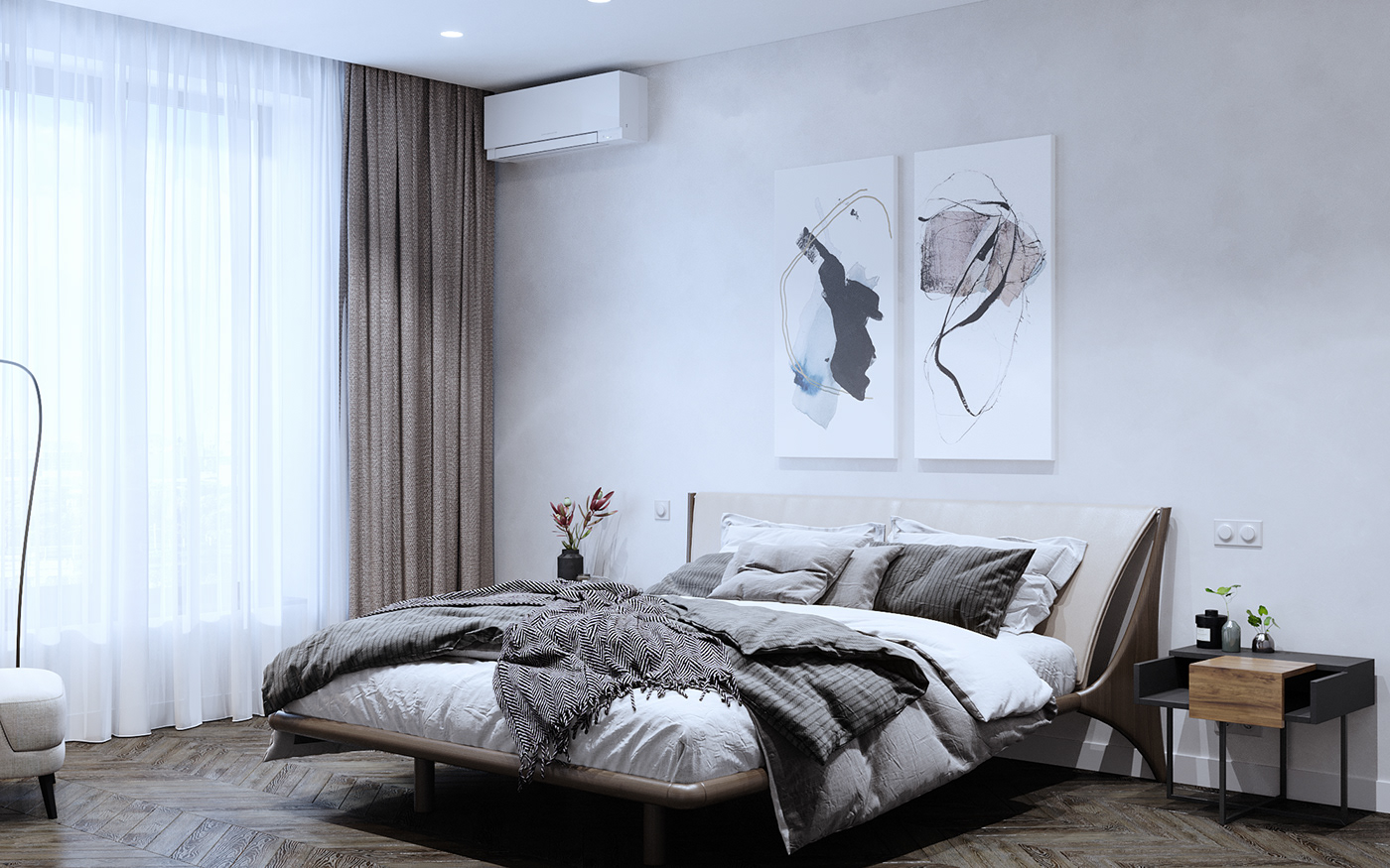 Interior Visualization corona render  3D Visualization living room bedroom