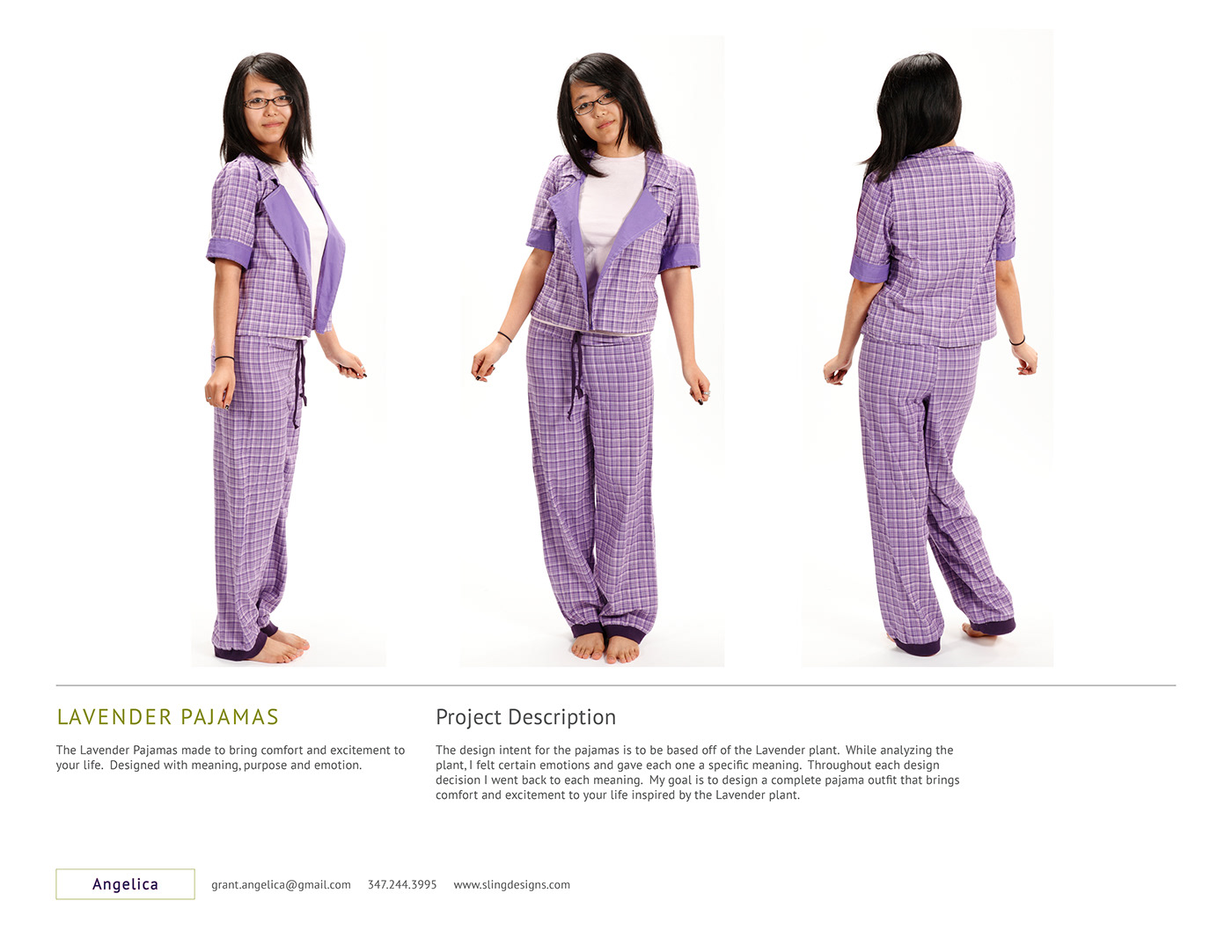 Angelica Grant Pajamas ANGELICA GRANT SOFT GOODS Apparel Design Fashion  fashion design Nightwear pajama design PJ's SLING DESIGNS soft goods
