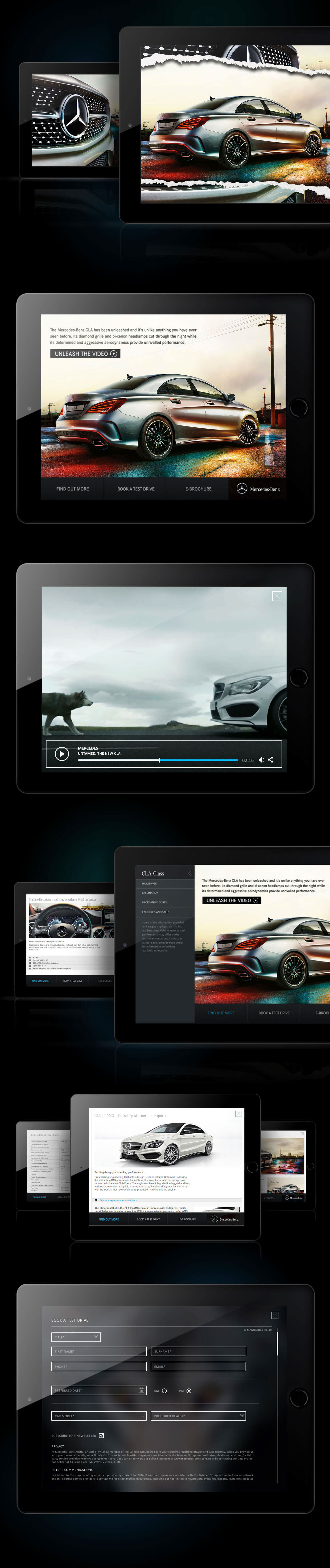 mercedes cla untamed app design mobile tablet