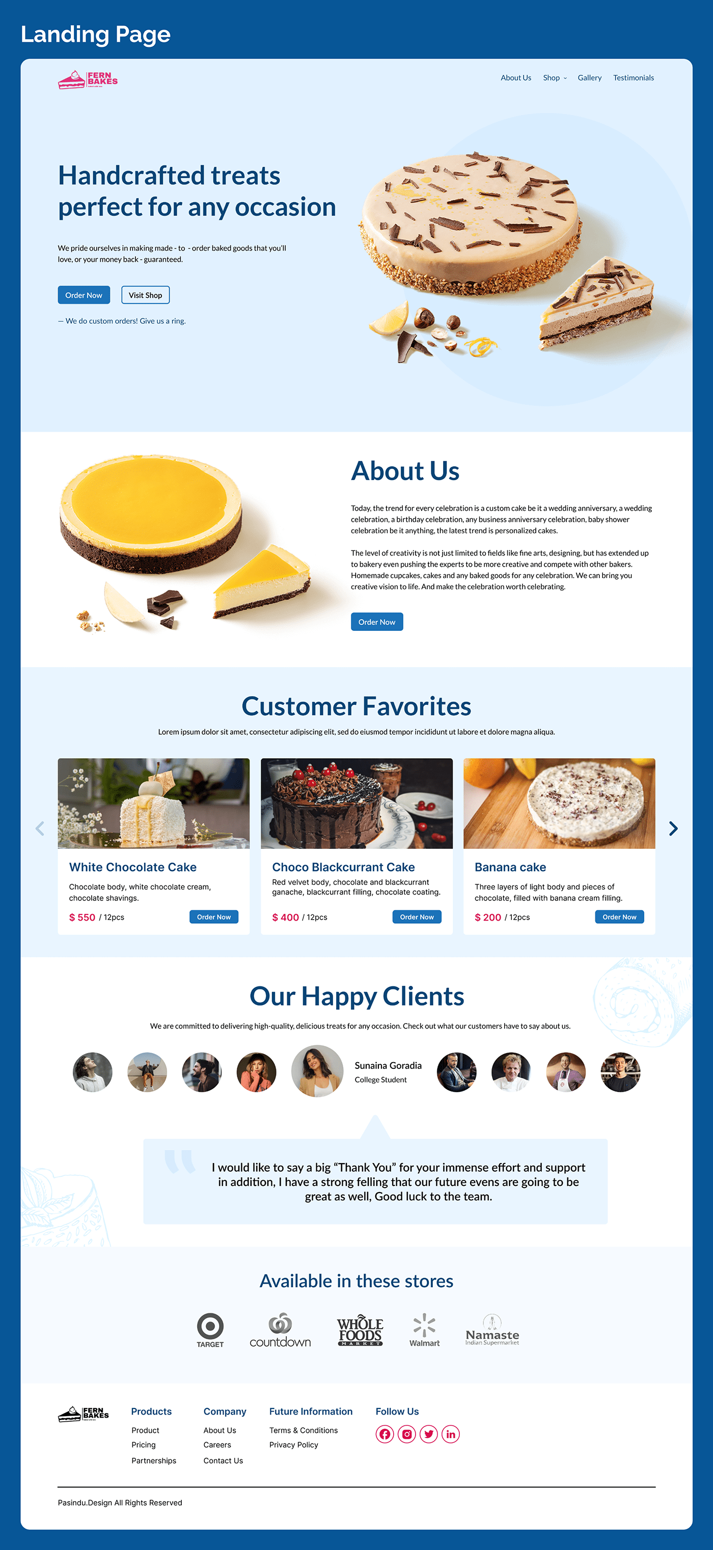 ui design bakery landing page Website Design user interface Figma
