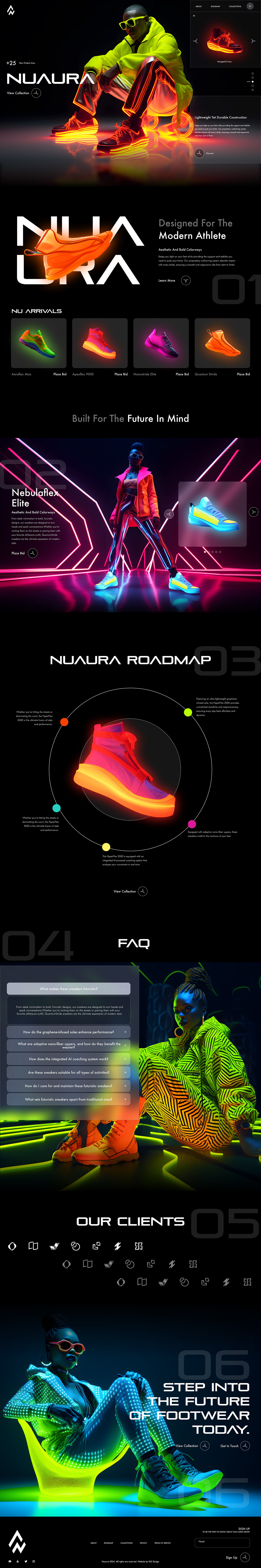 Web Design  web development  ui design ux UI/UX landing page ai sneakers neon futuristic