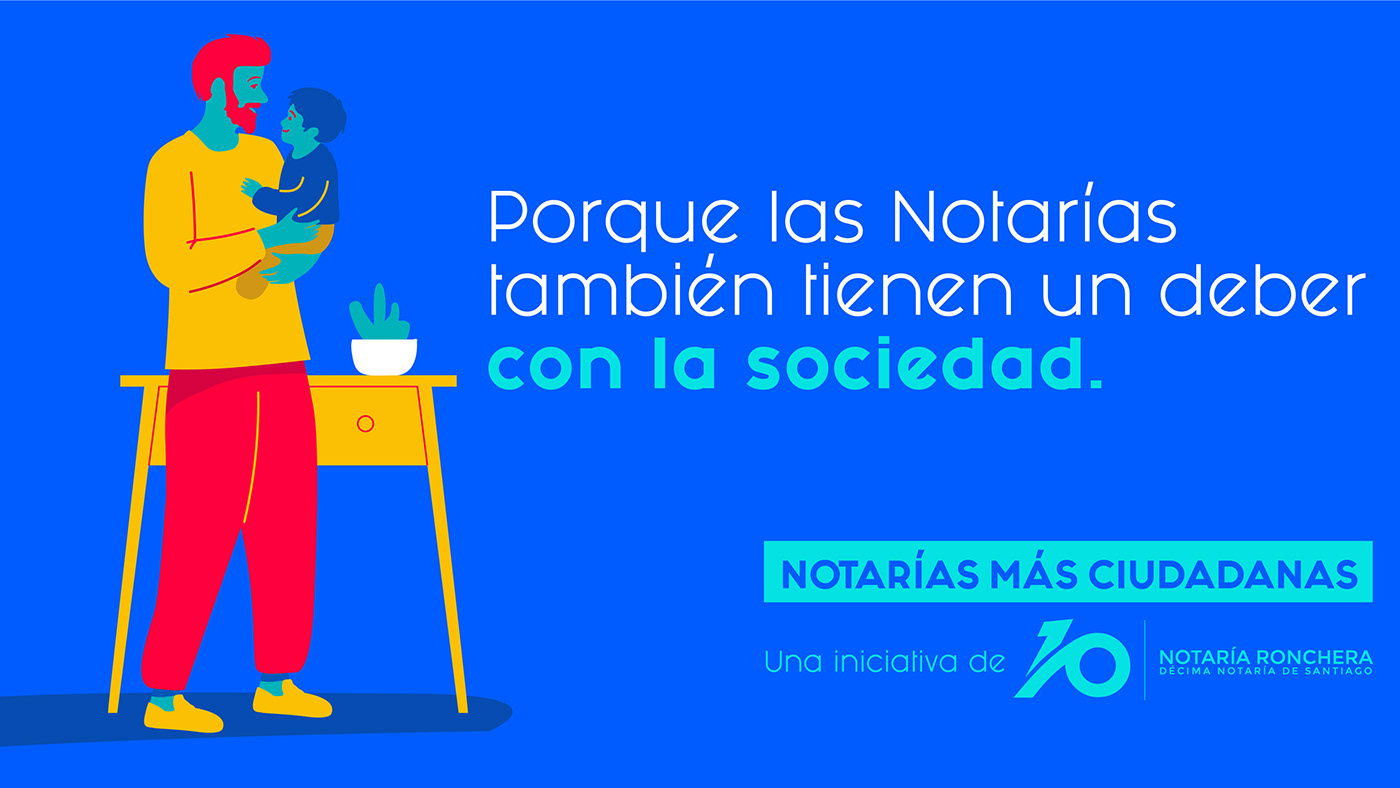 ArtDirection campaign characters chile ILLUSTRATION  Keyvisual notaria notary people Santiago