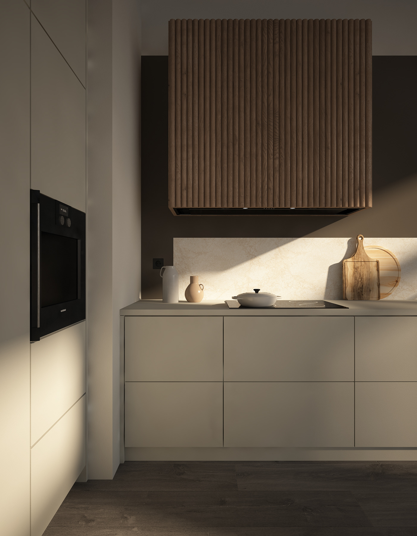 3D archviz CGI Interior interior design  kitchen Render rendering Scandinavian