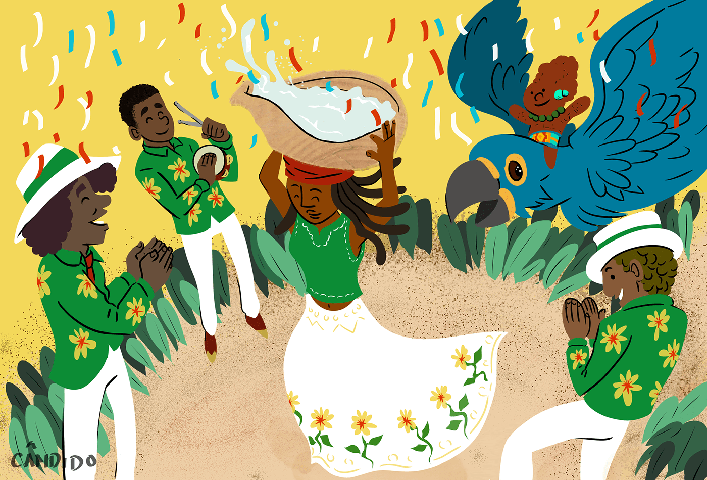 african afro cartoon children illustration children's book didático Folklore infantil kids quilombo