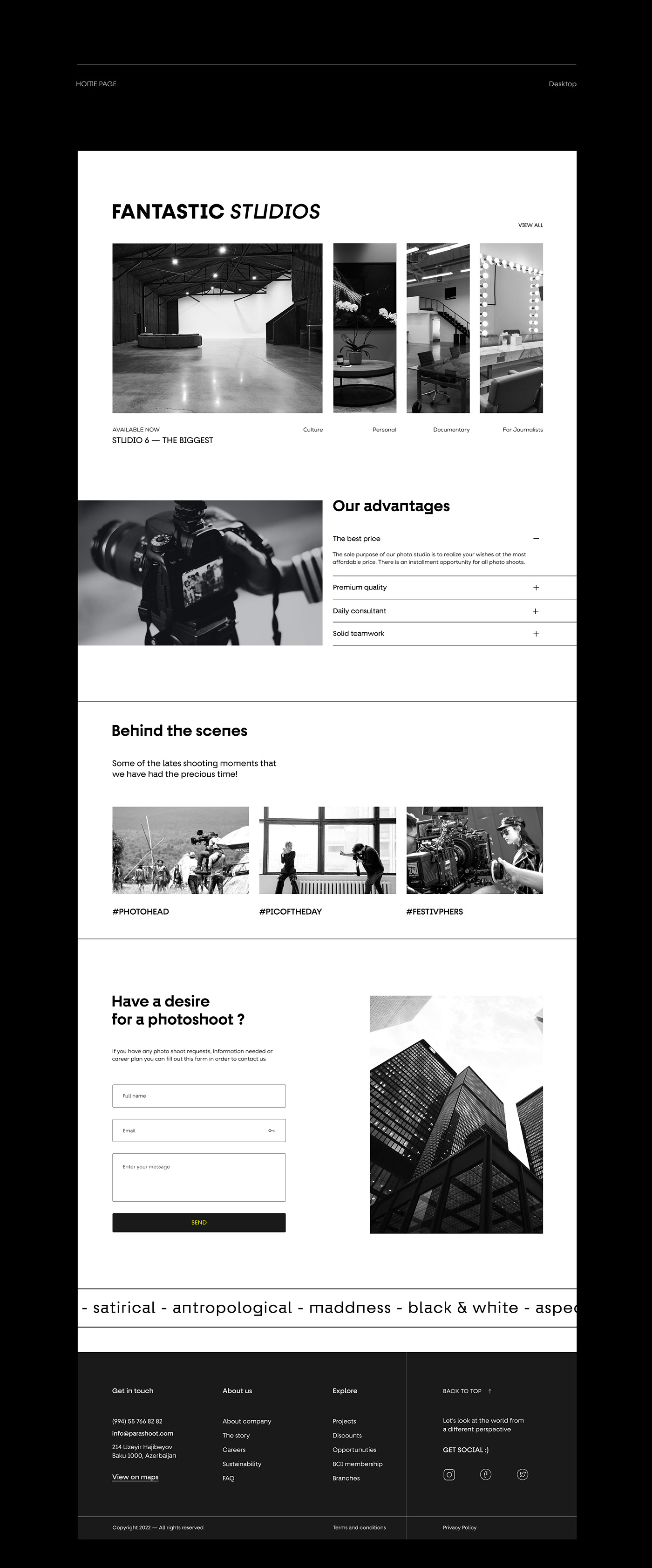 Adaptive brand identity graphic design  interactive mobile adaptation photostudio typography   ui ux Webdesign Website
