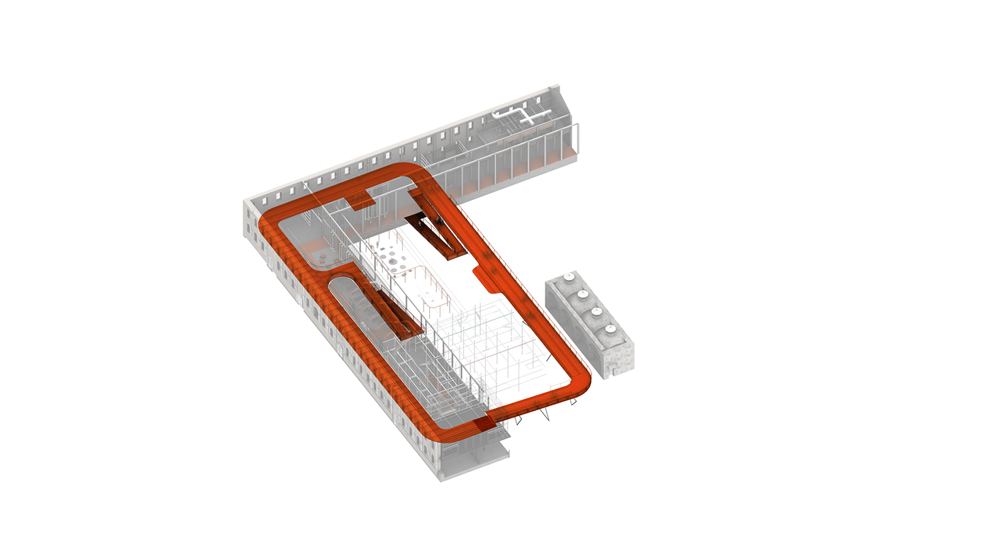 track sports sport architecture design rendering robotics orange 3D
