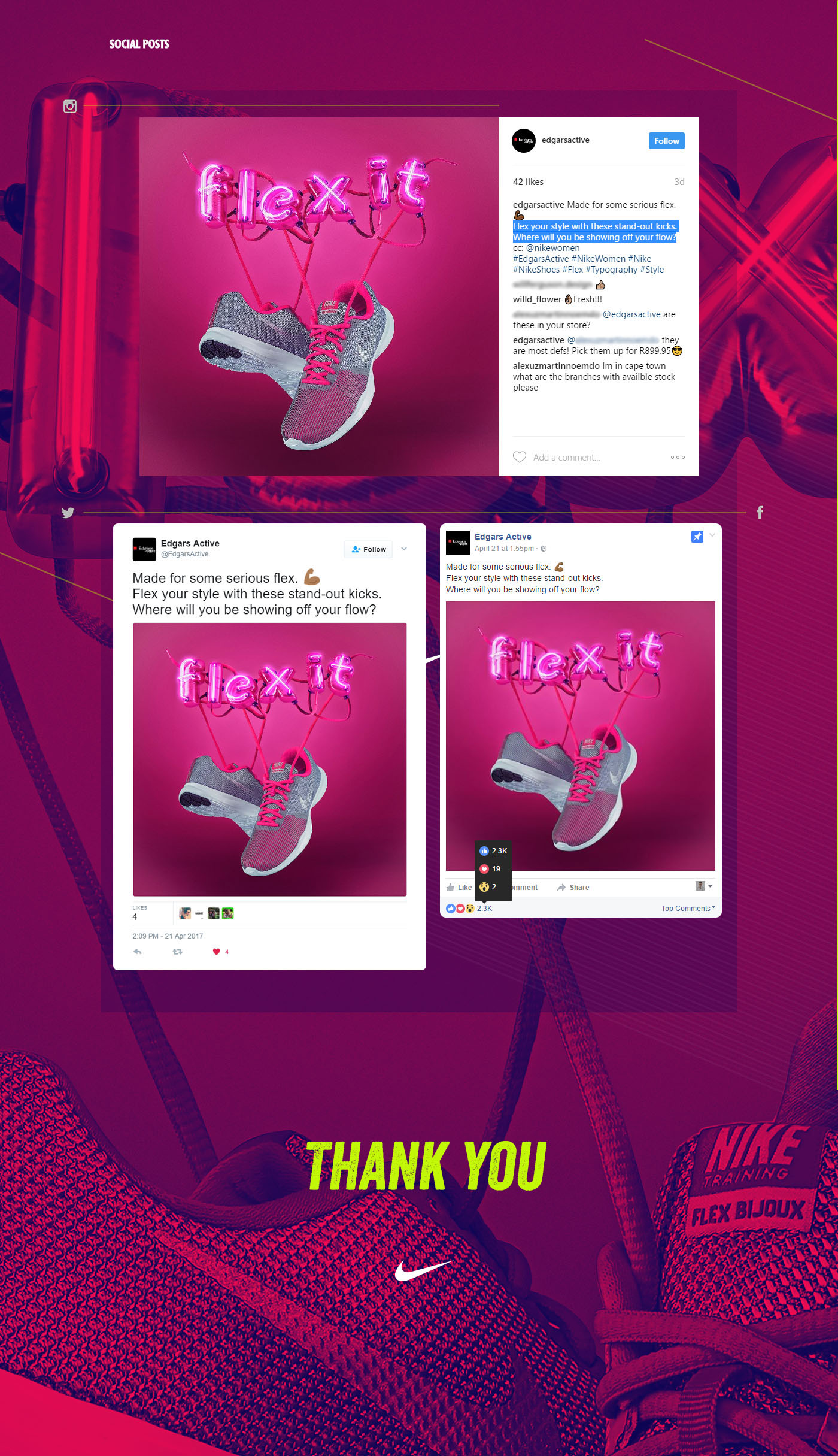 social media Web online social Nike sneakers kicks Flex Bijou 3D Type 3D