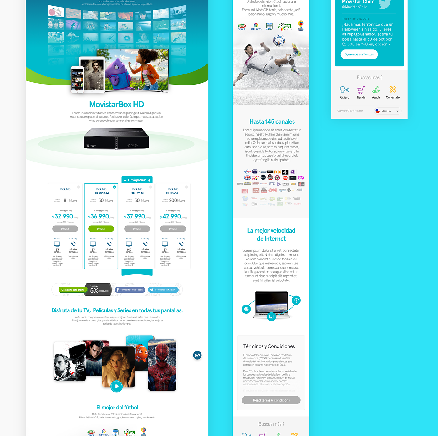 movistar redesign branding  Webdesign telecommunications tv app mobile Web