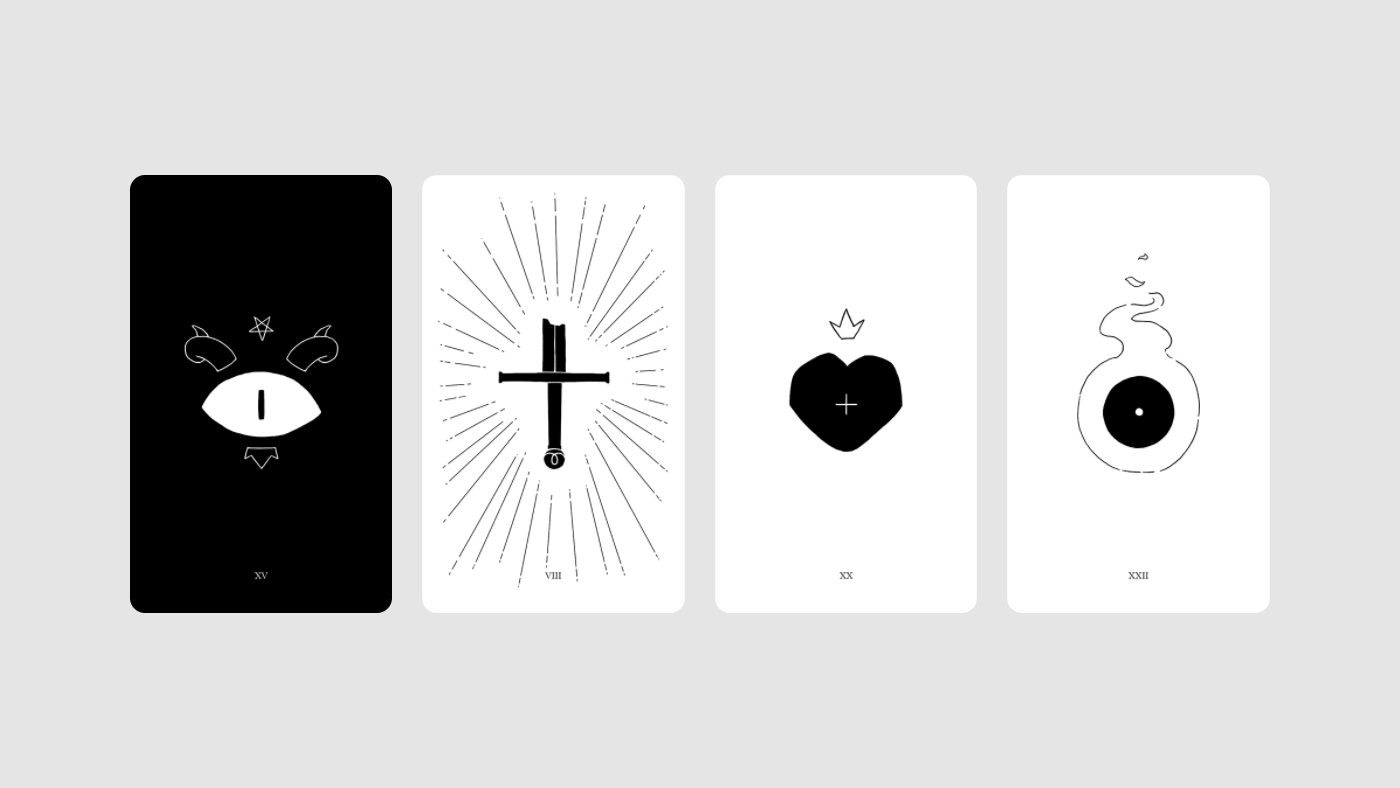 tarot cards game murder party dark minimalist Minimalism