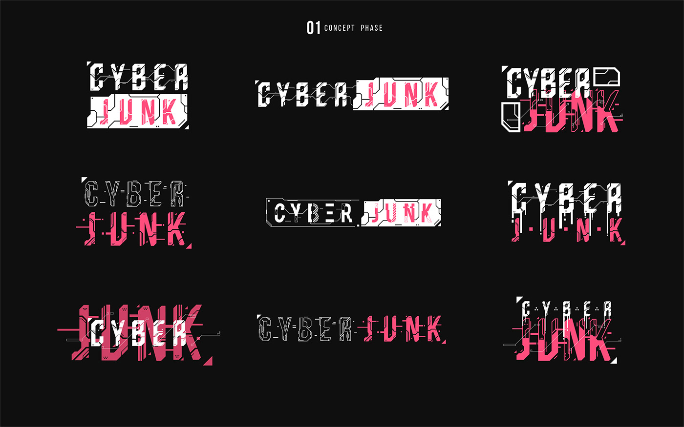 cyber punk logo FUI HUD poster futuristic head junk robot