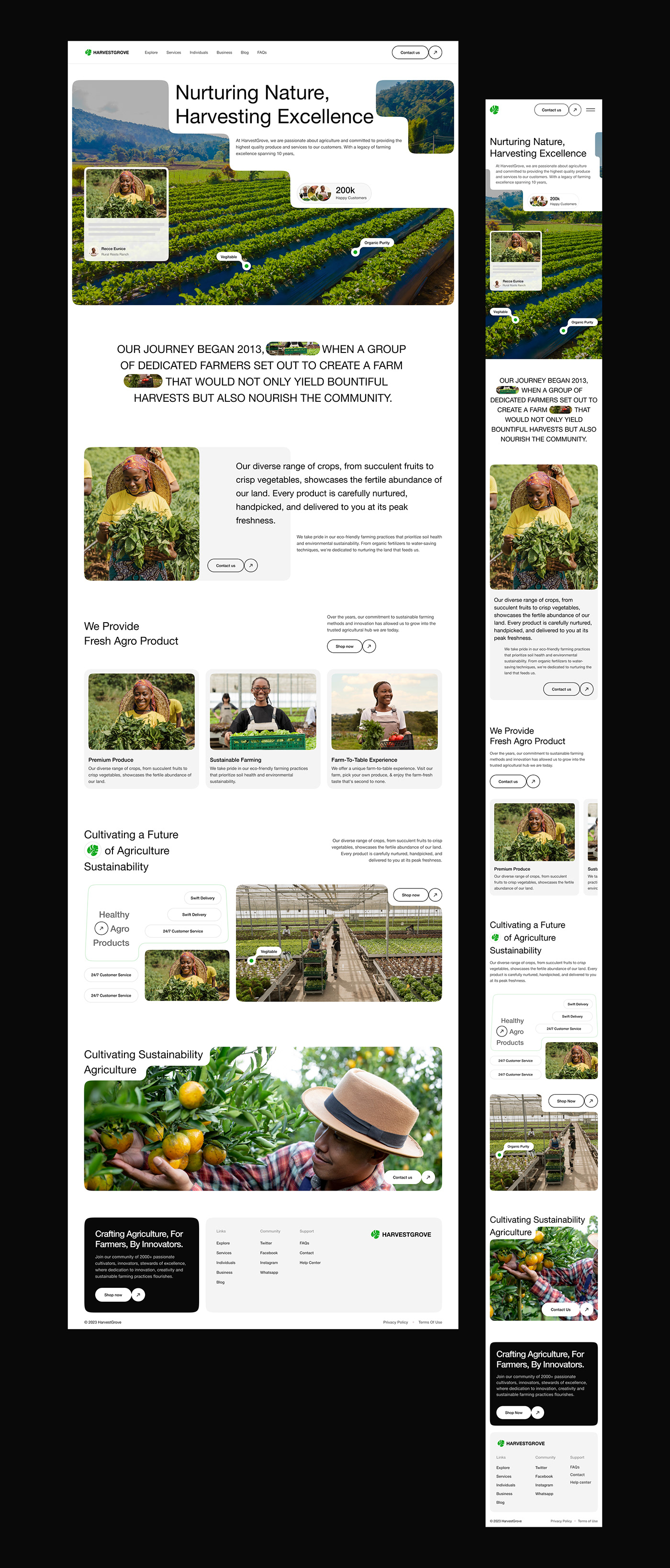 landing page agriculture Agricultural farm farming Website UI/UX user interface ui design Figma