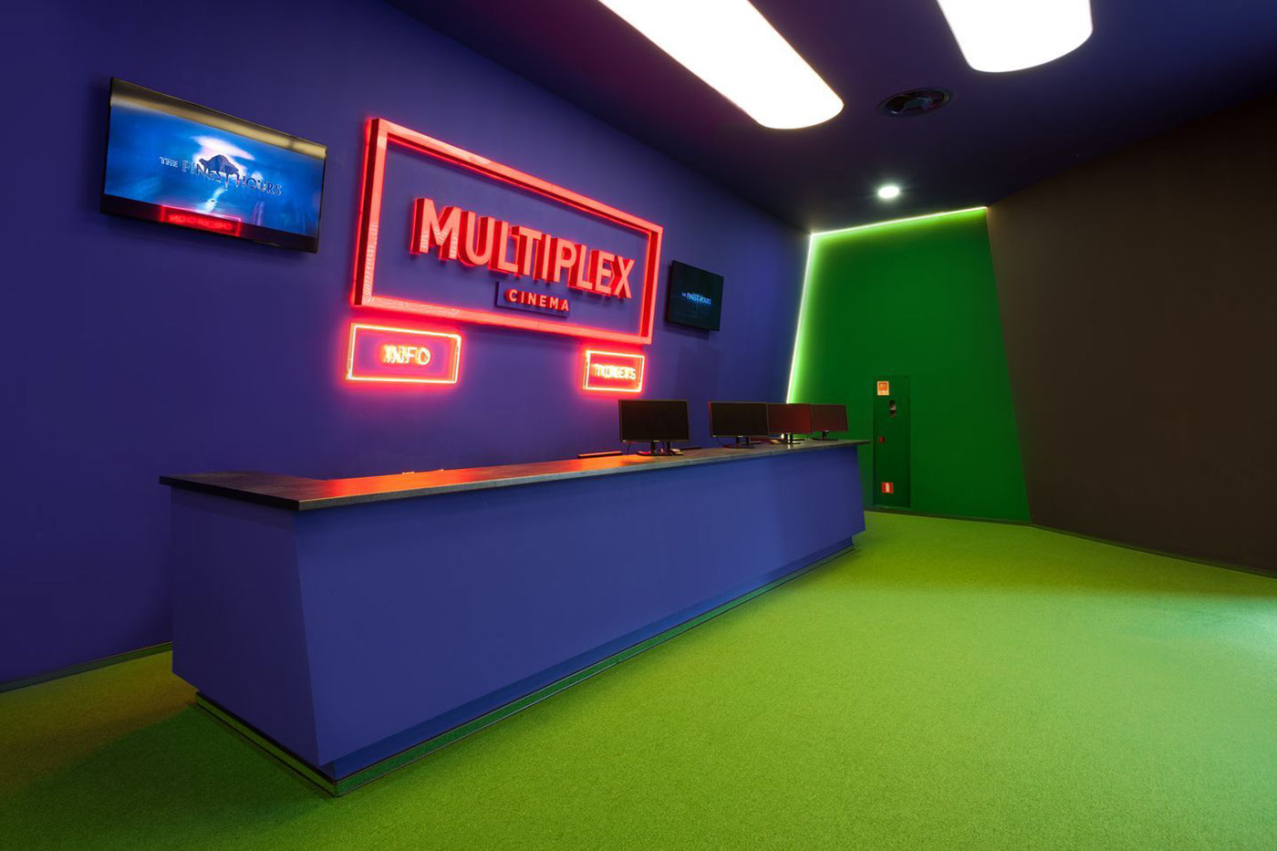 interior cinema Cinema design cosmic Space  Multiplex chernihiv ukraine Sergey Makhno colour interior