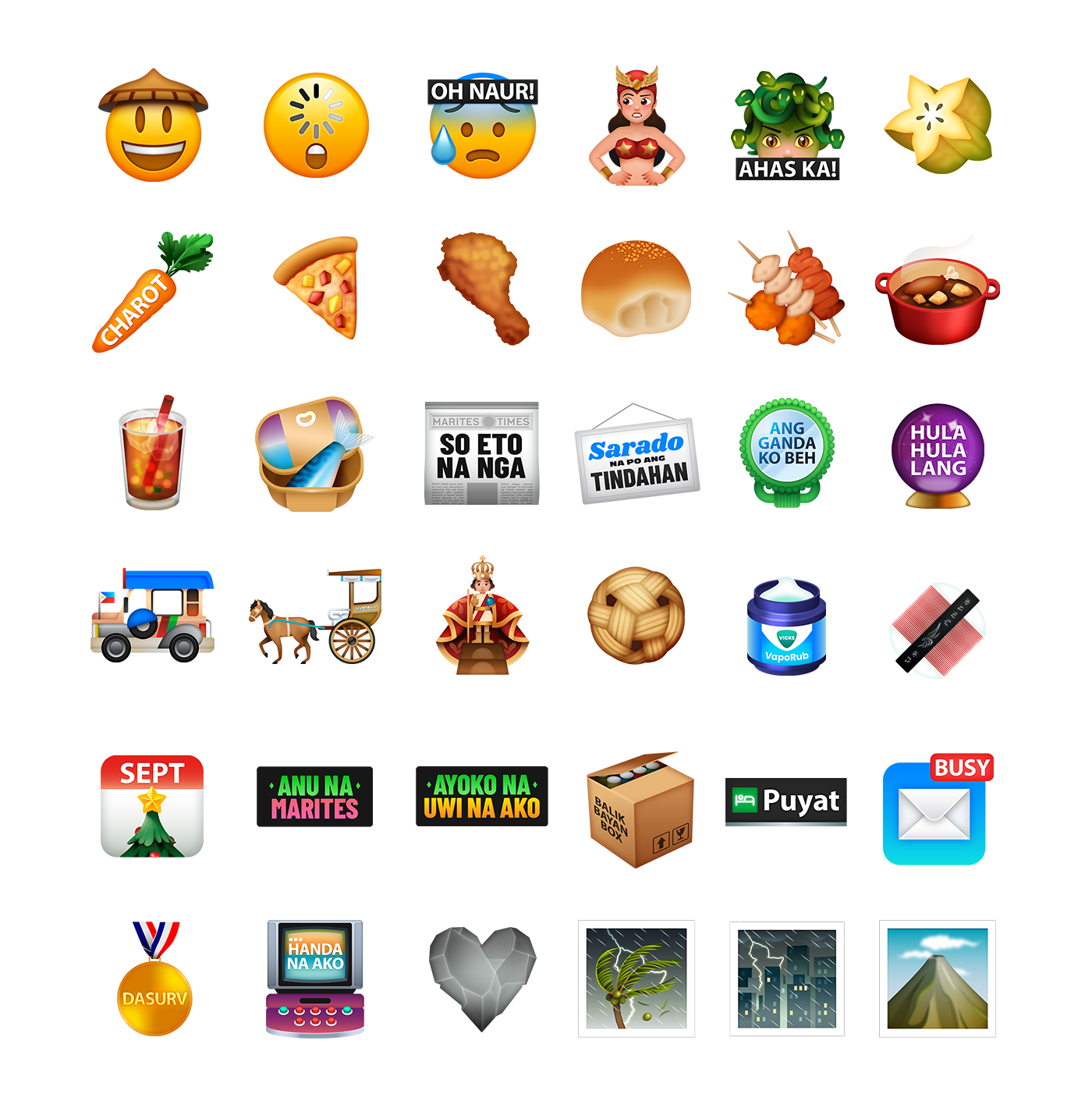 Pinoy Emojis are emojis inspired by the Filipinos and the Philippines.