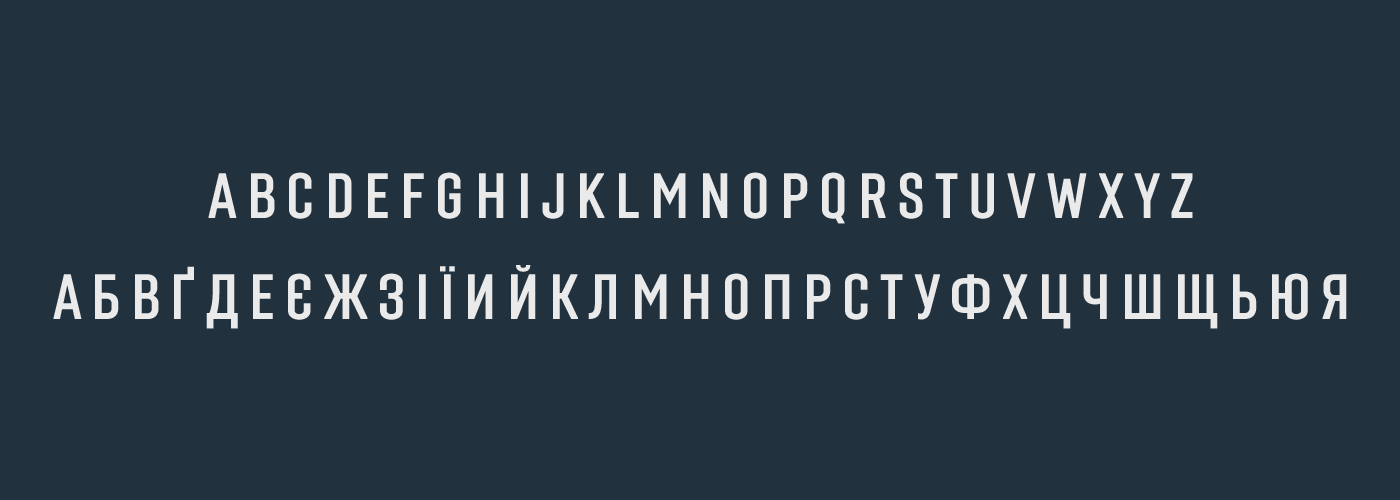 narrow strong titling Cyrillic Headline poster Logotype unicase multilingual