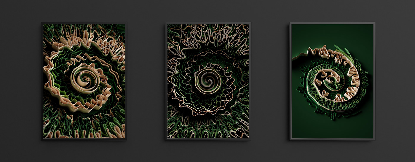 Houdin c4d curve Procedural abstract poster color dark