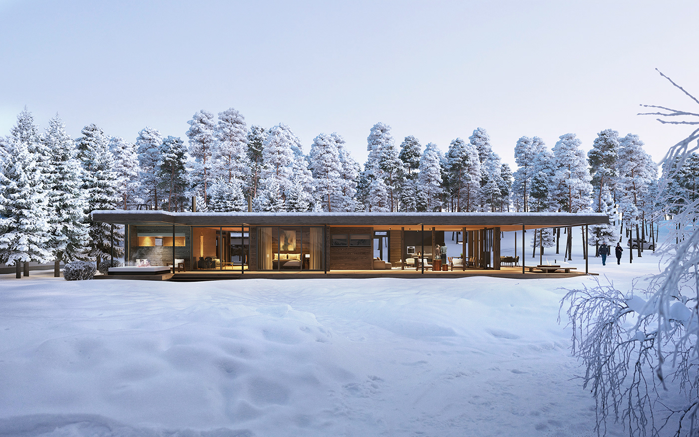 3D archviz exterior finland Finnish lithuania snow visualisation visualization winter