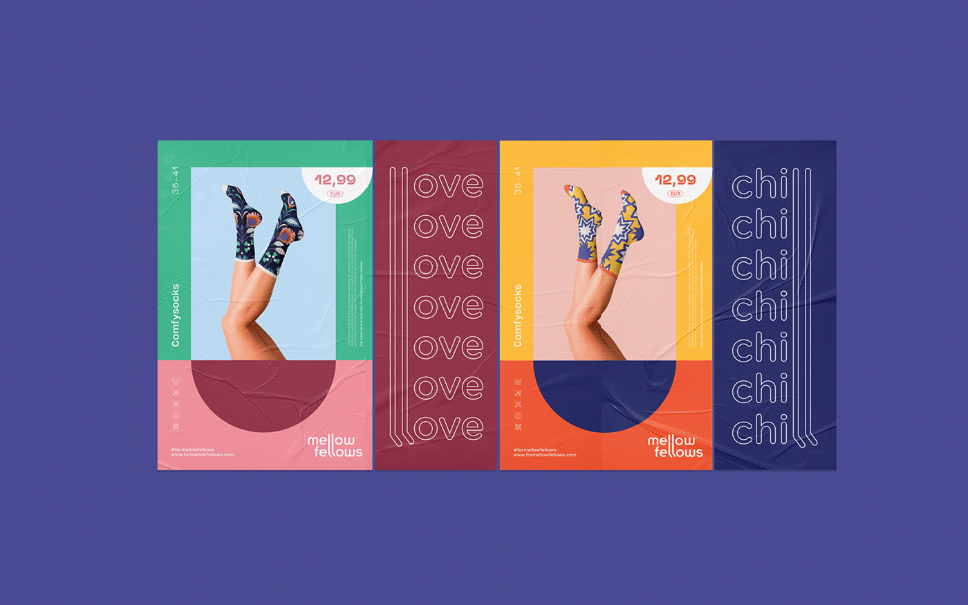 award winning branding  campaign fellow mellow packaging design socks studiochapeaux corporate Packaging