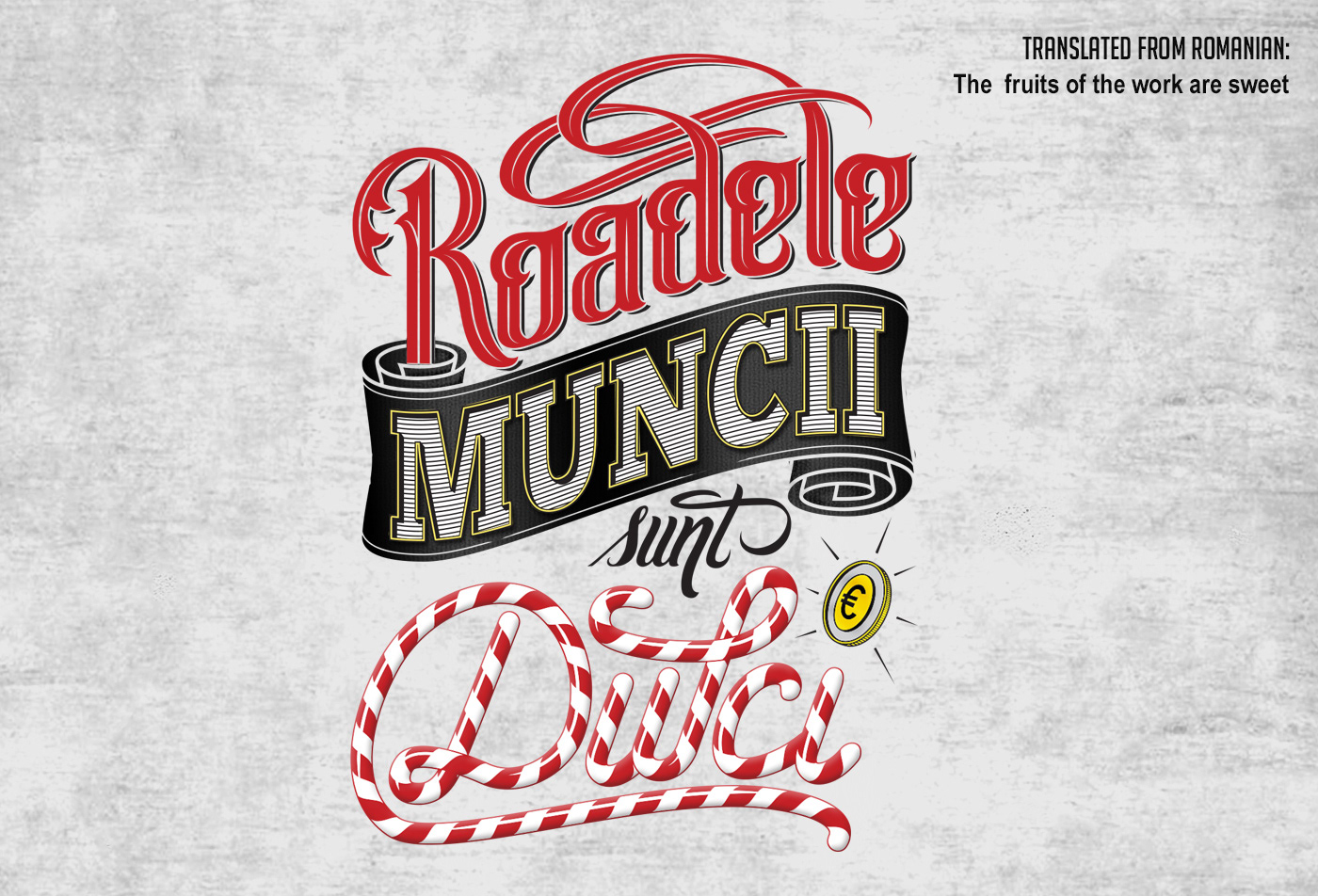 romanian custom typography lettering poster