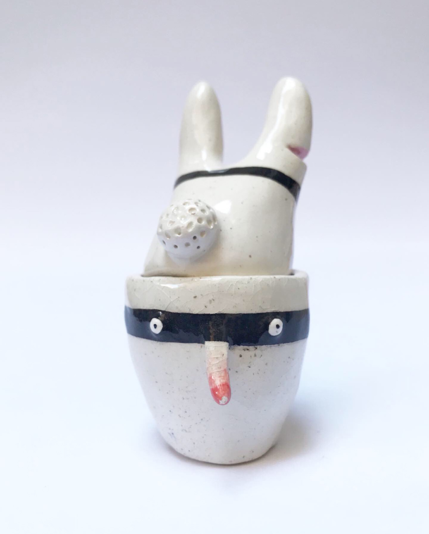 bandit bunny Cat owl ceramic ceramics  painting   handmade