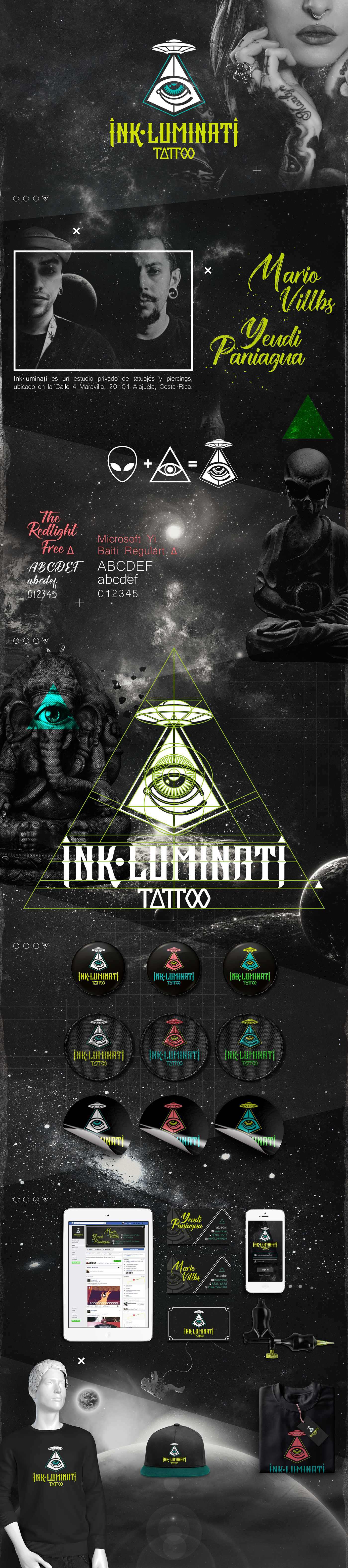 tatto tatuajes ink brand branding  aliens illuminati identity logo Corporate Identity
