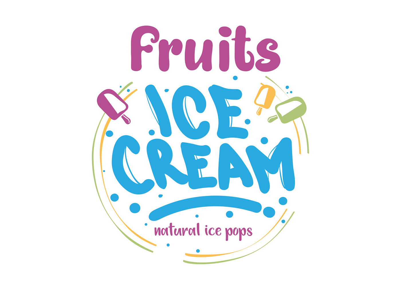 Dairy dessert Fruit ice cream lolly pop Packaging popsicle