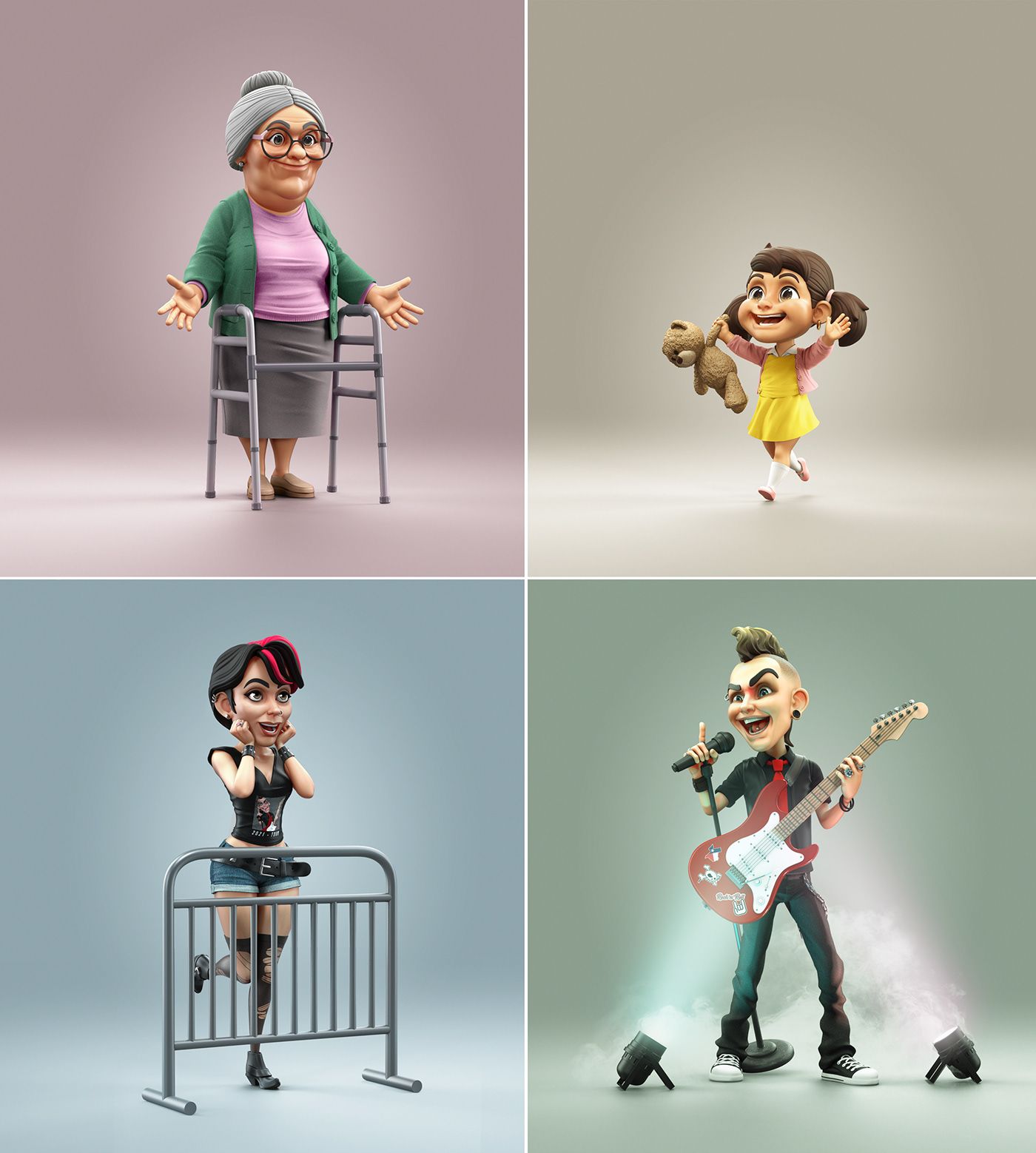 3D Advertising Campaign character animation Character design  COVid Health texas