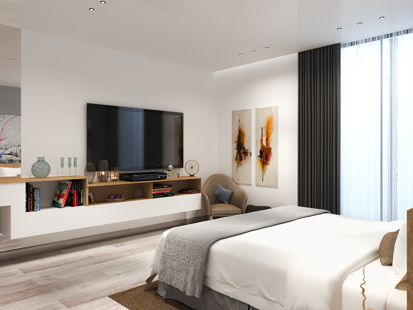 architecture interior design  Guest Bedroom bedroom design graphics design Photography 