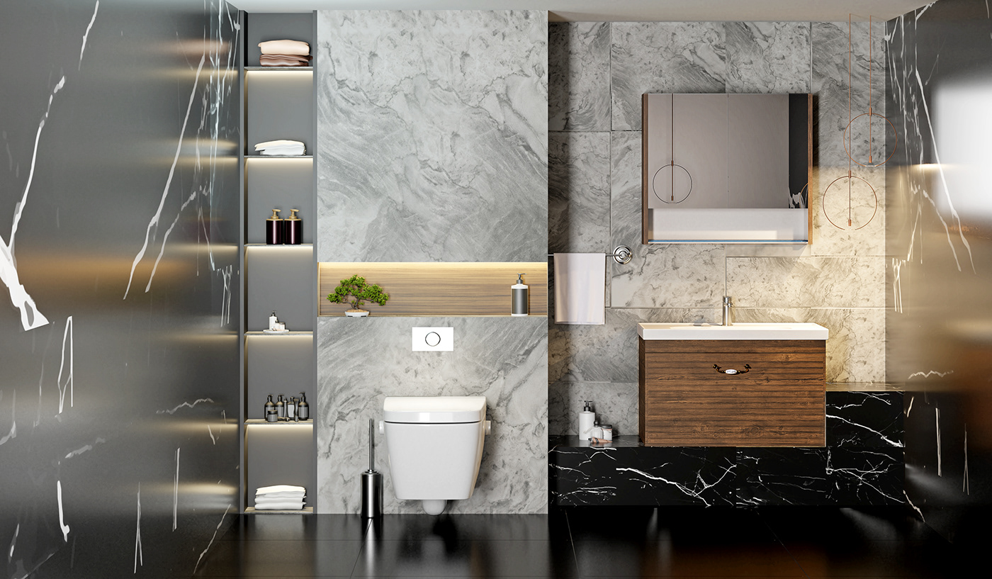 3D Banyo bathroom design Interior tasarım