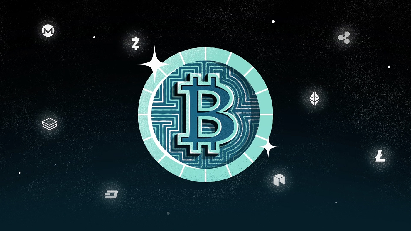 motion graphic motion design animation  frame by frame 2D bitcoin e-currency explainer money