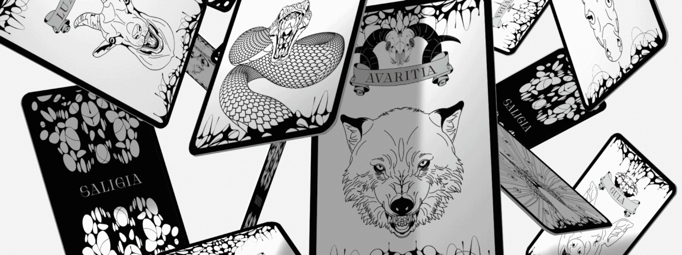 art direction  brutal graphic graphic design  ILLUSTRATION  print design  seven deadly sins tarot dark Magic   Adobe Portfolio