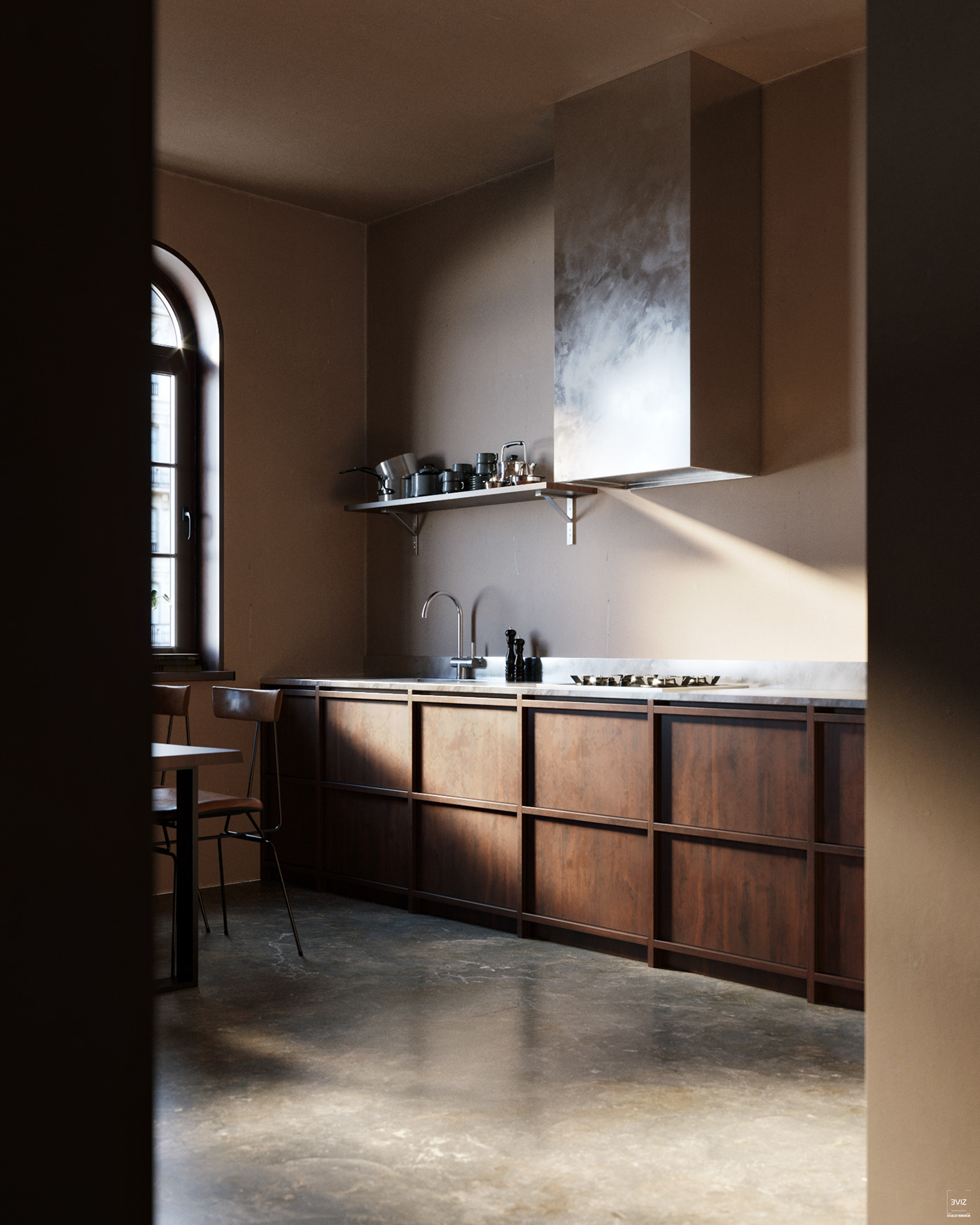 CGI CoronaRender  decor homedesign kitchen kitchendecor kitchendesign minimal kitchen nordiskakok stone