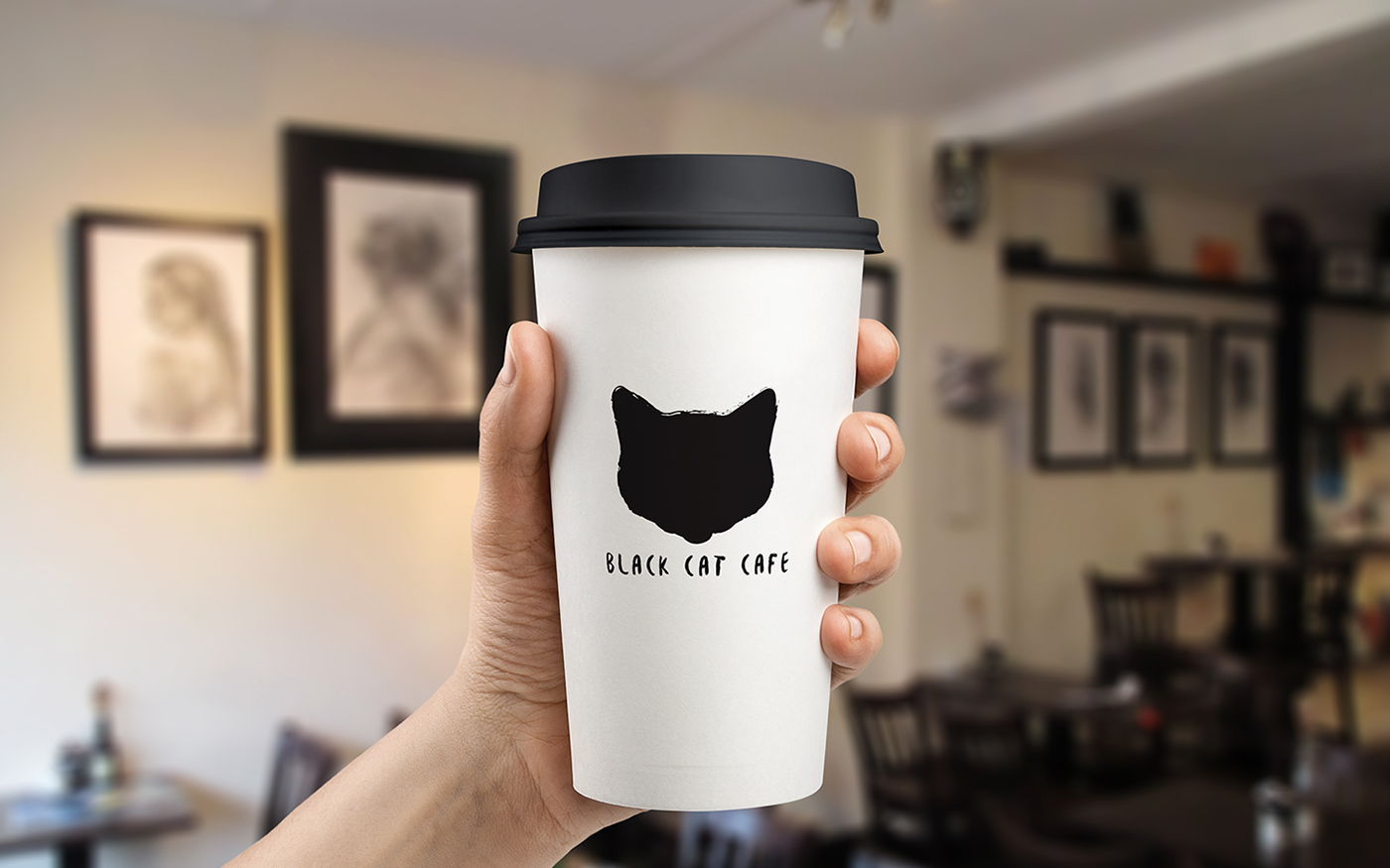 branding  cafe Coffee Cat