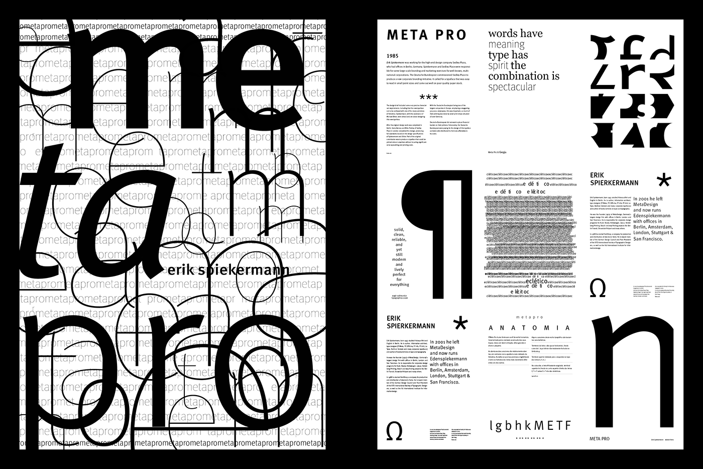 especimen especimen tipografico meta pro specimen tipografia typography  