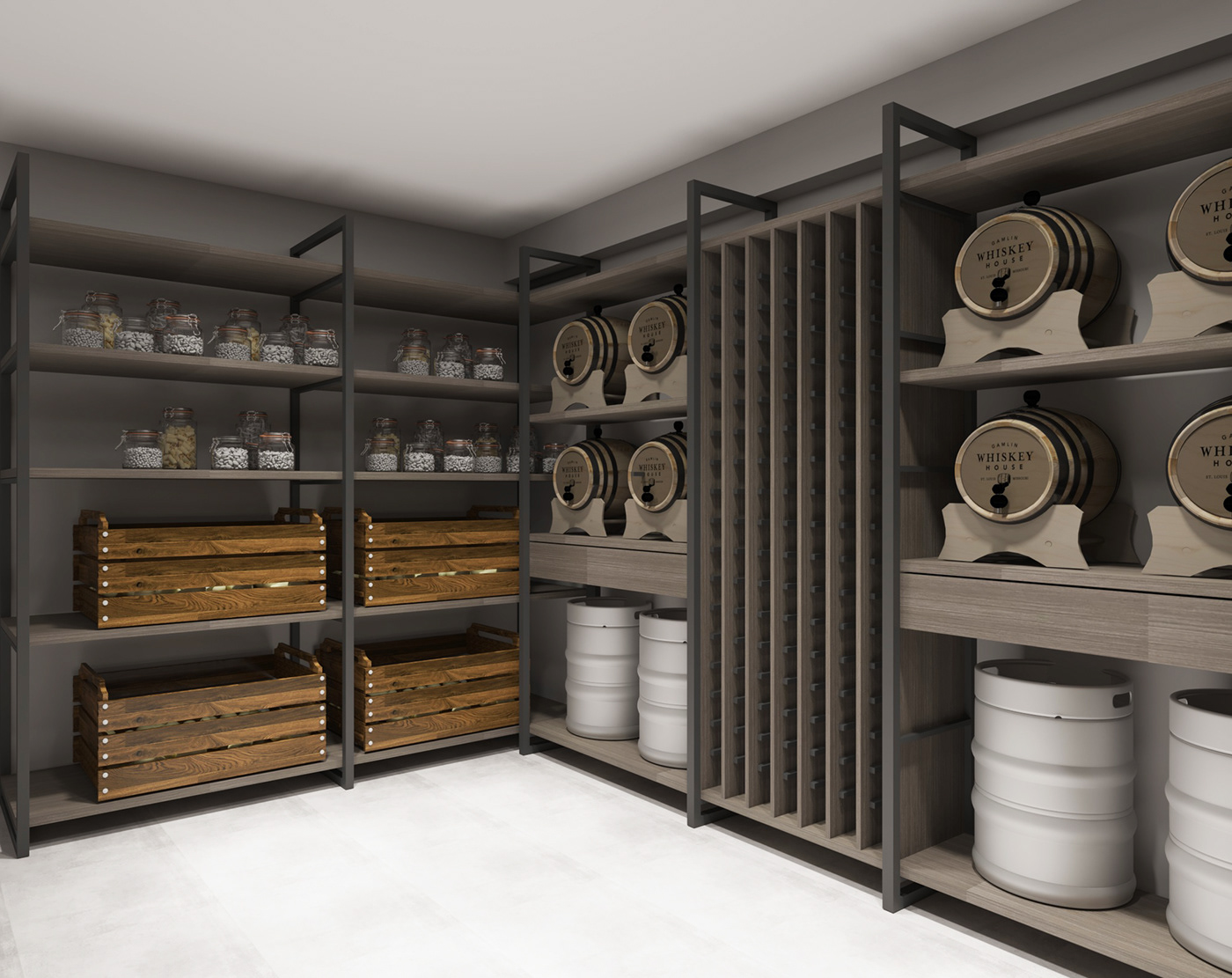 design interior design  Render visualization 3ds max modern 3D Cellar wine