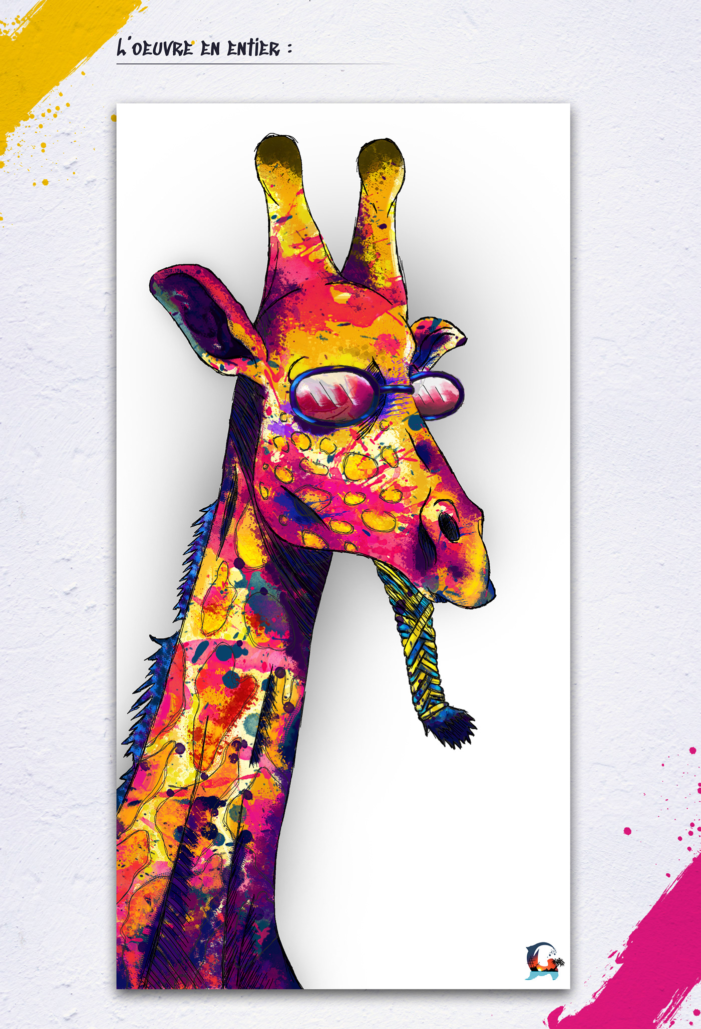 animaux art artwork creation Digital Art  girafe graphisme Modern Design photoshop portrait