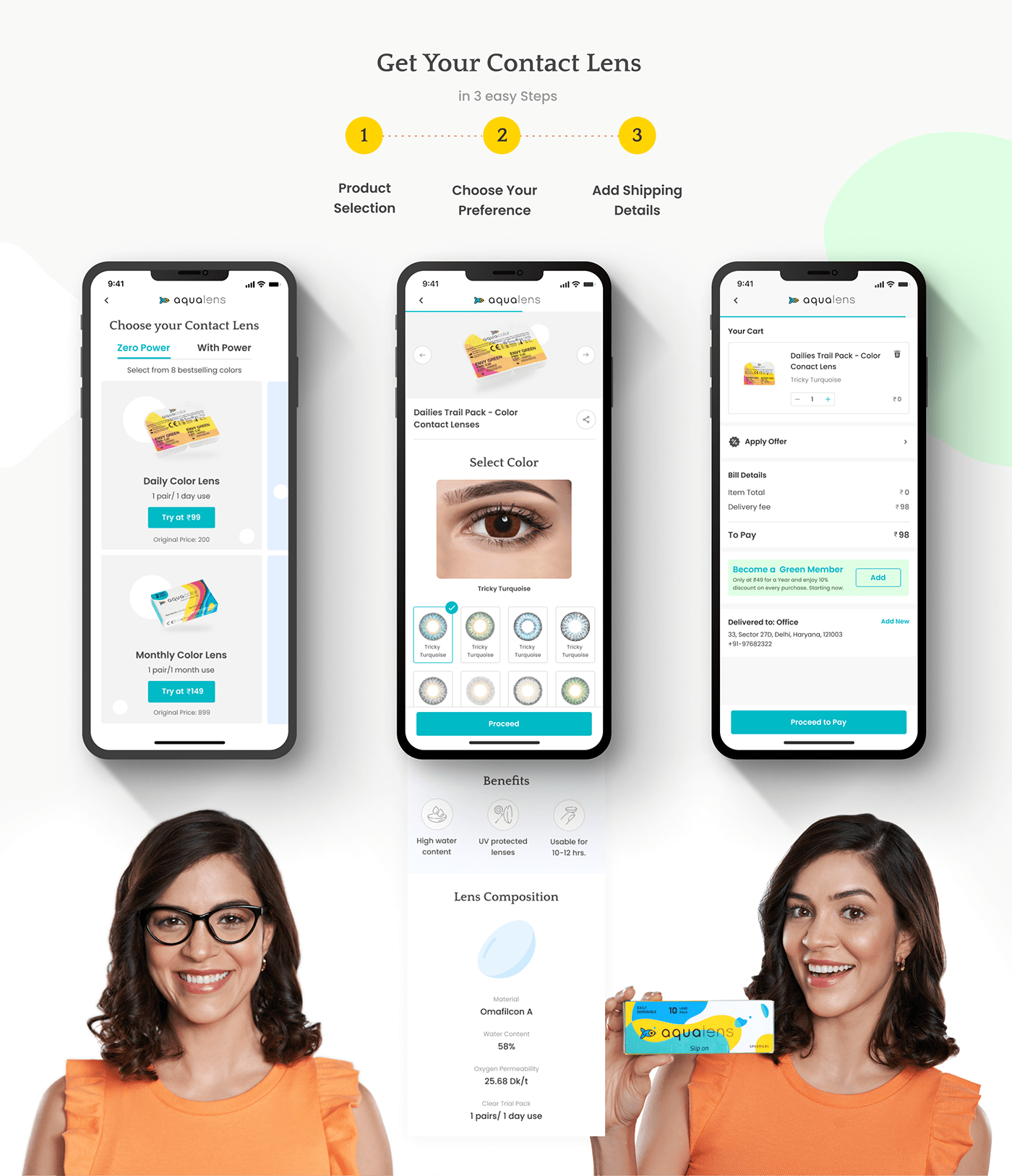 app design contact lenses Ecommerce lenskart mobile UI/UX ux Web Design  Webdesign