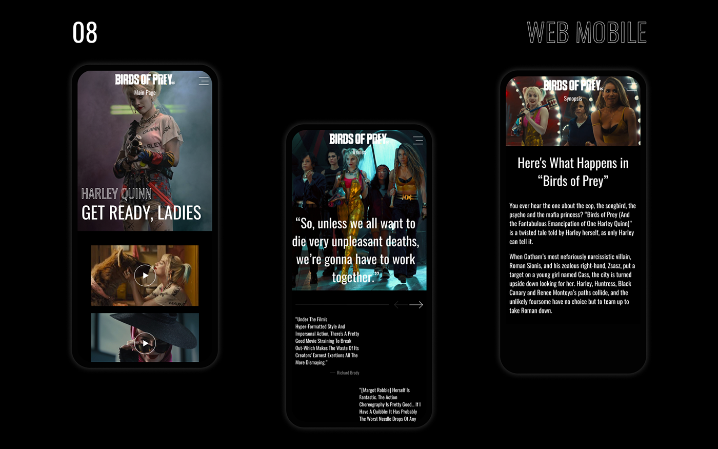 desktop grid interaction mobile design movie portfolio ux/ui Web Webdesign