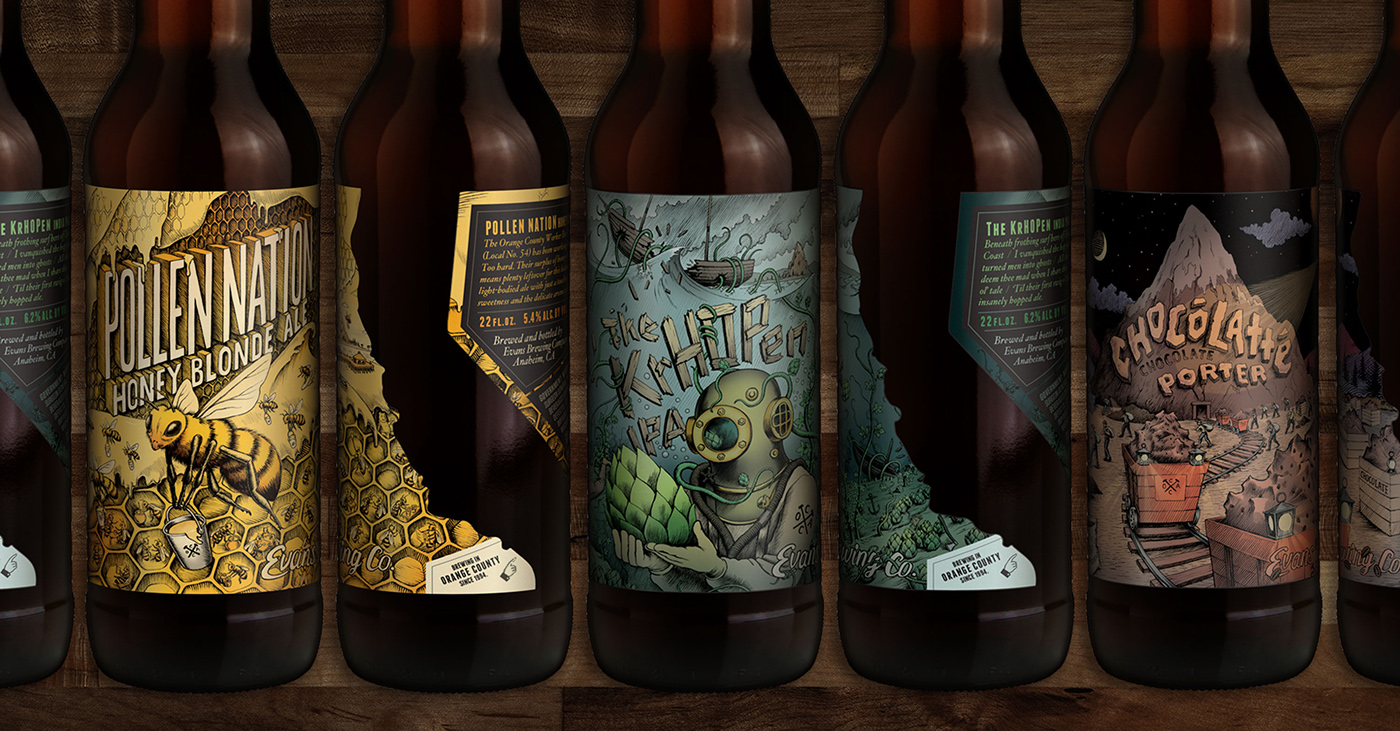 craft craft beer beer beer label HAND LETTERING California Custom Illustration IPA organic brewery