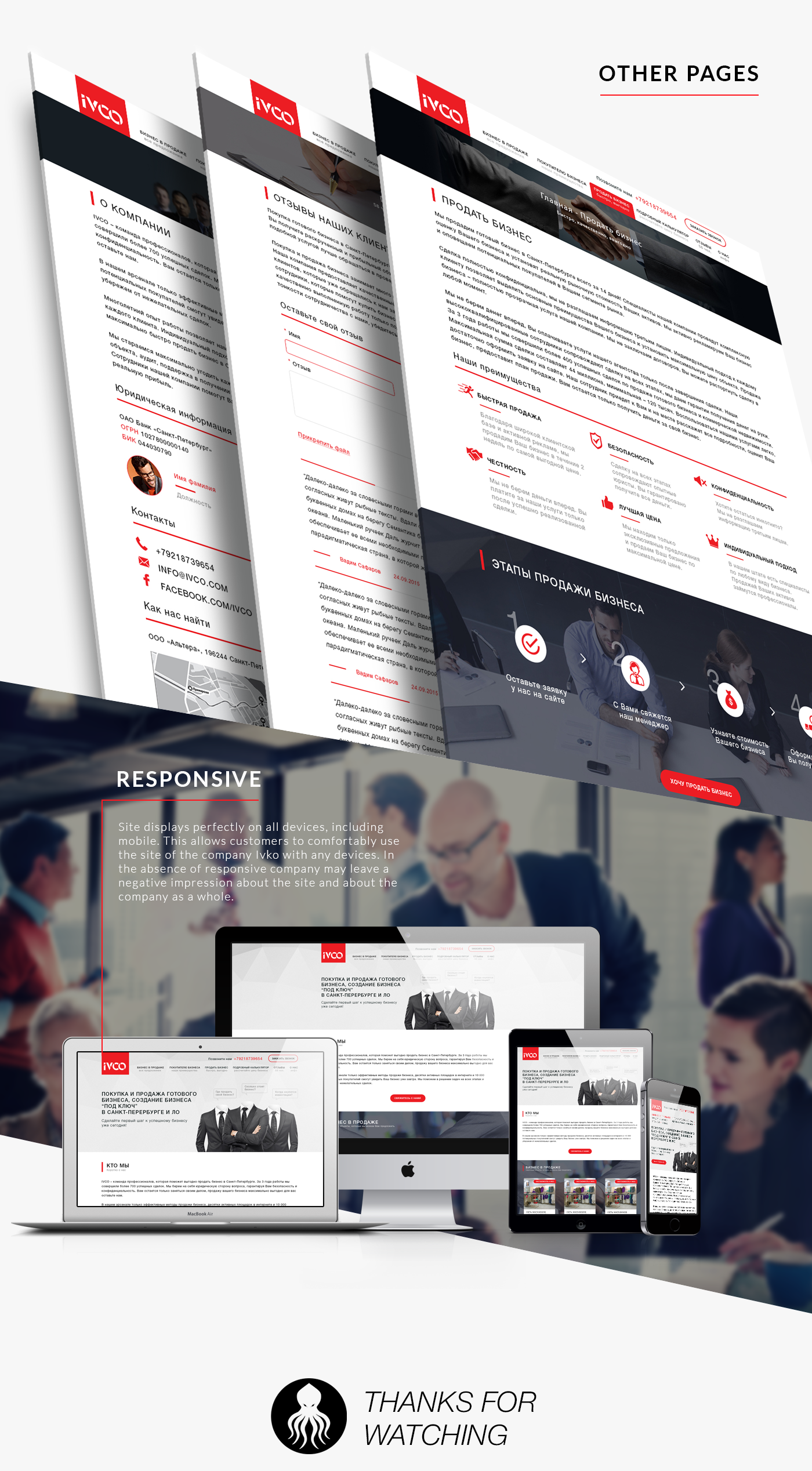 ivco site design corporate website corporate разработка сайта Корпоративный сайт дизайн сайта Website
