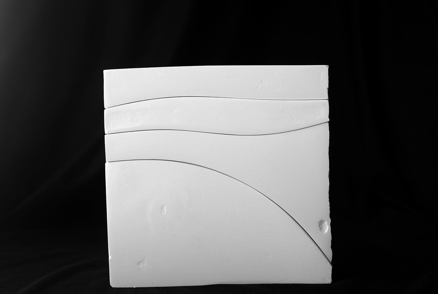 abstrait composition courbes noire et blanc Plâtre Moulage