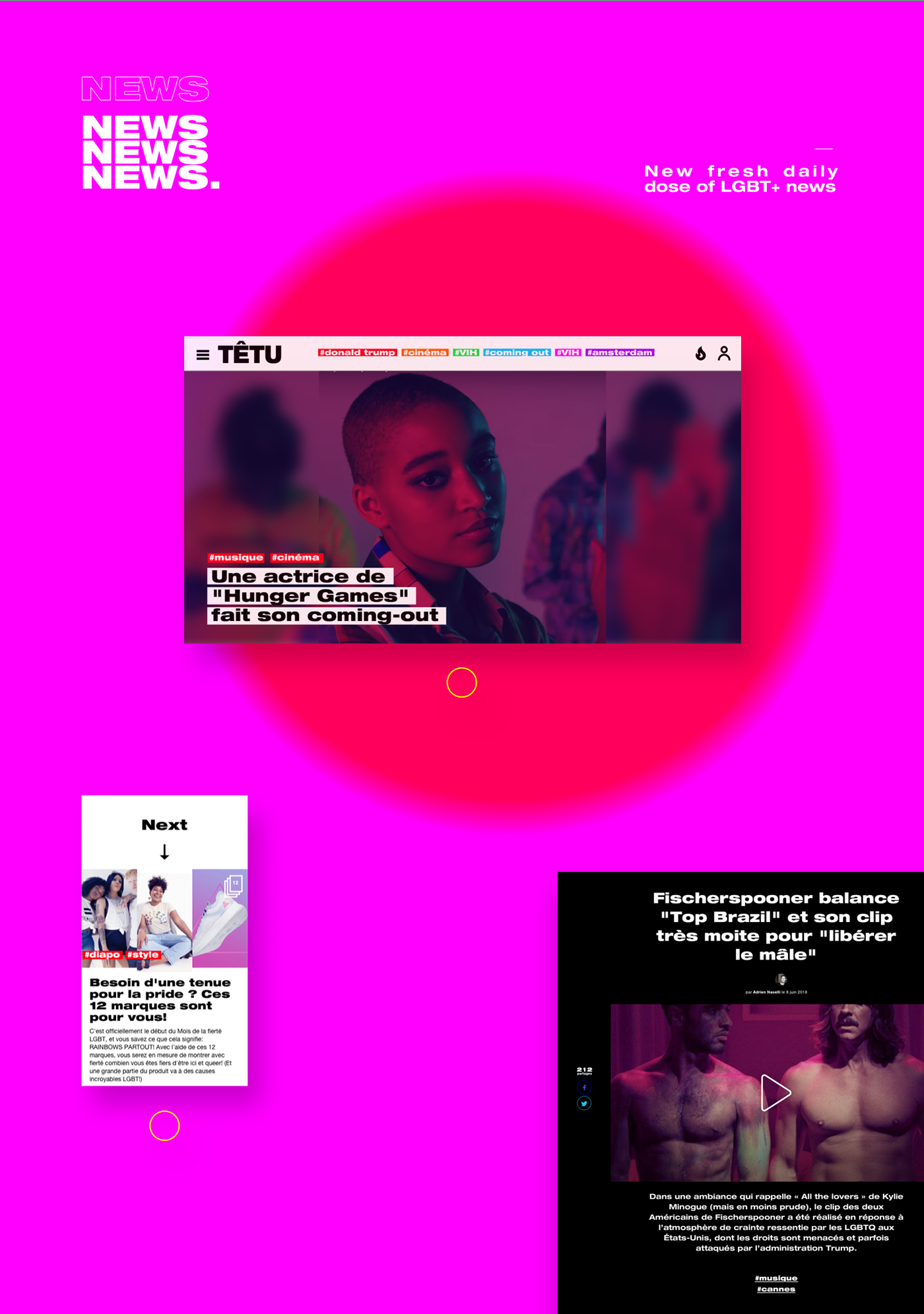 media publishing   news magazine LGBT branding  UI ux