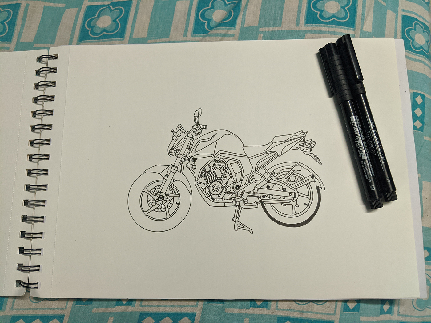 ad banner Bike black design details doodle Drawing  ILLUSTRATION  painting   sketch