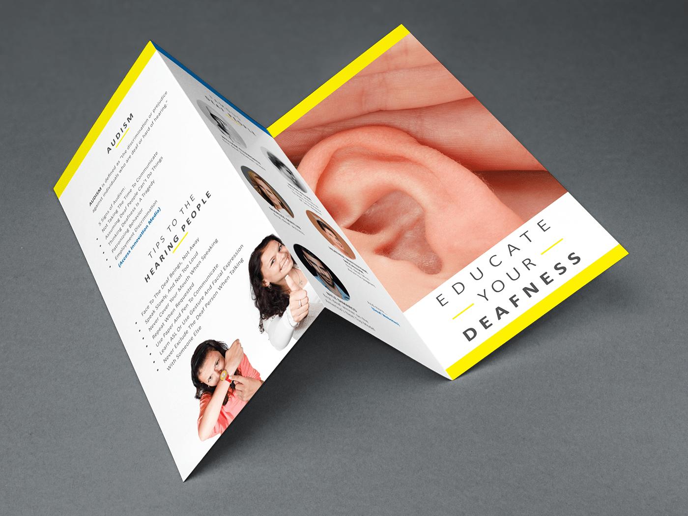 deaf information design brochure design educate infographic