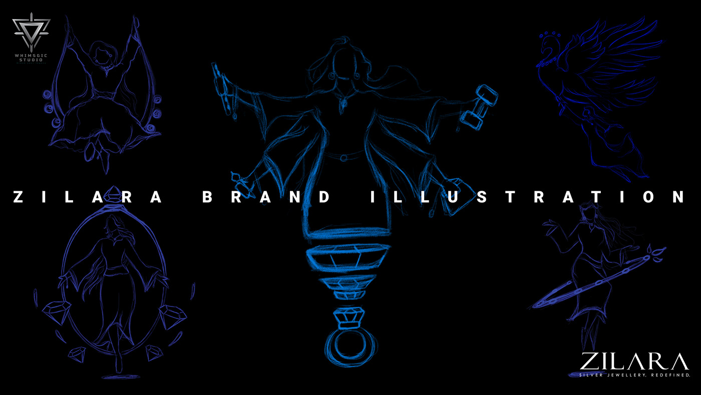 Brand illustration done for Zilara Brand "jewellery brand"