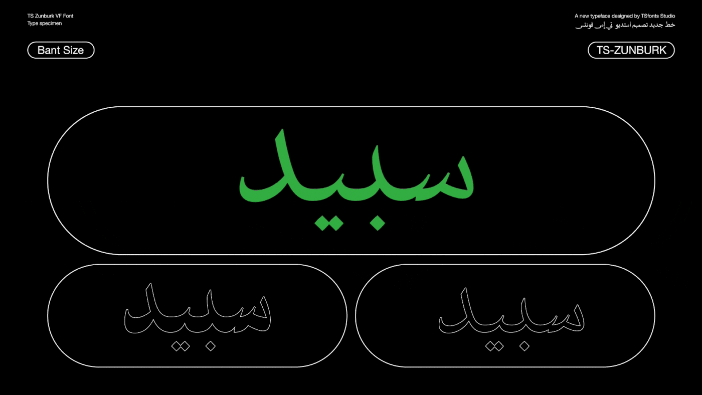 Variable Font typography   Typeface font type design arabic font arabic typography ARABIC VARIABLE FONT Zunburk Font